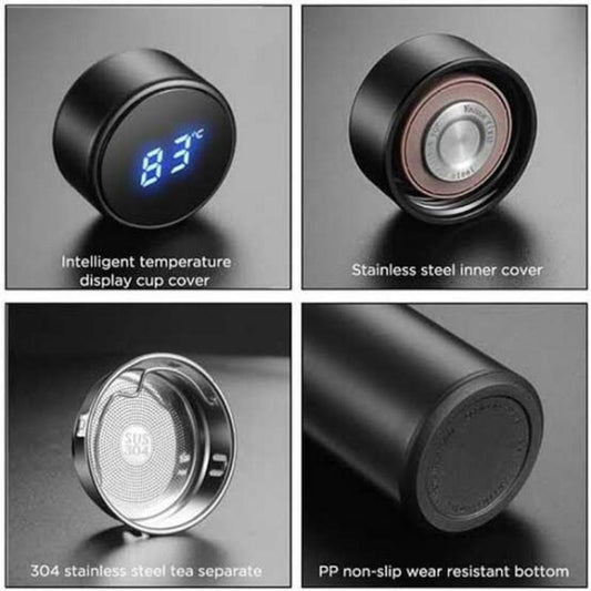 LED Digital Temperature Display Water Bottle | 500ml Stainless Steel Insulated Thermos | Hot & Cold Leak-Proof Flask in Pakistan